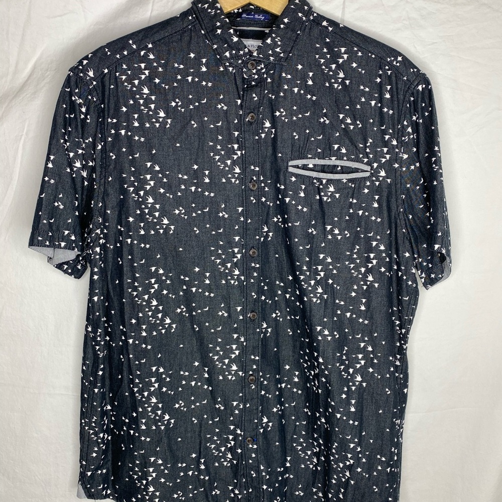 Denim & Flower - Slim Fit Bird Print Button Down